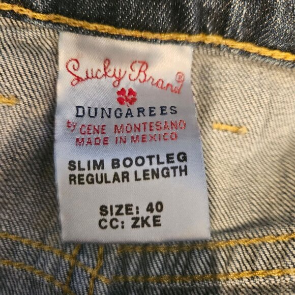 Lucky Brand Jeans Mens 40x29 Dakota Slim Bootleg Denim Medium Wash Button Fly - Picture 4 of 16